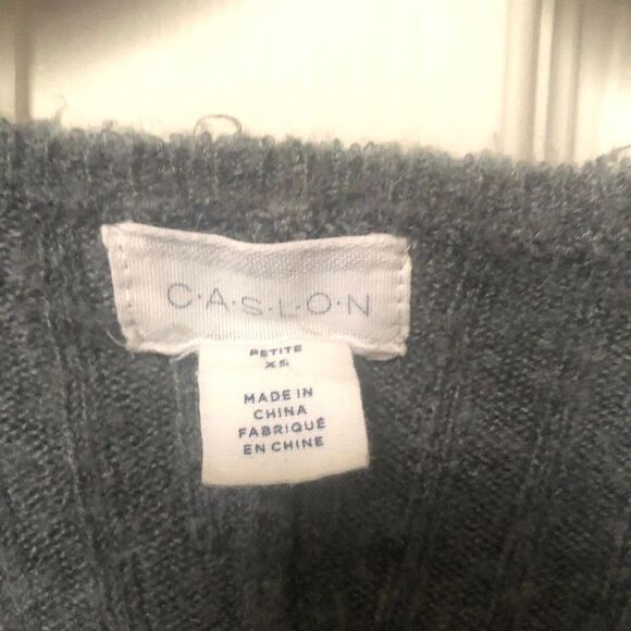 Nordstrom v neck grey sweater - Picture 6 of 11
